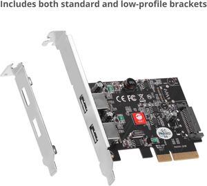 SIIG 2-Port USB 3.1 PCIe Card, PCIe 3.0 x4 to Two USB 3.1 Gen 2 Type-A, 10Gbps & 5V/900mA per Port, UASP, Over-Current Protection, Asmedia ASM3142 Chipset, Dual-Profile Brackets (JU-P20912-S2)