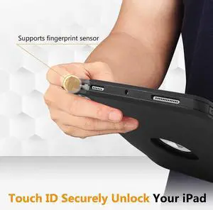 AICase New iPad Air 10.9 Cases Heavy Duty Rugged Shockproof Triple Layer Defense for iPad Air 4th/5th Generation 2020/2022 (Black)