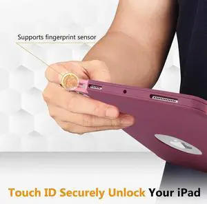 AICase New iPad Air 10.9 Cases Heavy Duty Rugged Shockproof Triple Layer Defense for iPad Air 4th/5th Generation 2020/2022 (Purple+Red)