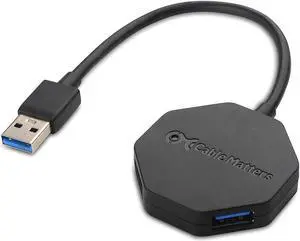 Cable Matters USB to DisplayPort Adapter (USB 3.0 to DisplayPort Adapter, USB 3 to DisplayPort Adapter, USB to DP Adapter) Supporting 4K Resolution for Windows & Ultra Mini 4 Port USB Hub