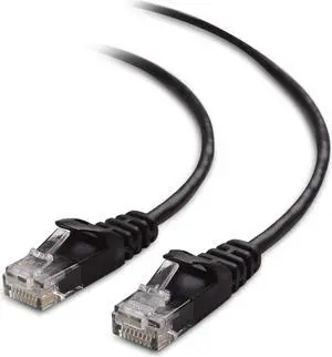Cable Matters Snagless Long Cat6A (SSTP, SFTP) Shielded Ethernet Cable in Black 75 ft & Cat6 Ultra Thin Ethernet Cable 50 ft