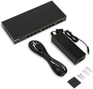 BV-Tech 8 Port PoE+ Switch (8 PoE+ Ports) - 120W - 802.3af/at, Desktop or Wall Mount (10 Port PoE+ | 96W)