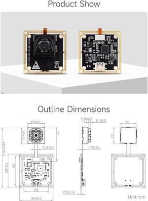 waveshare IMX258 13MP USB Camera Optical Image Stabilization Plug-and-Play Driver Free Auto Focusing