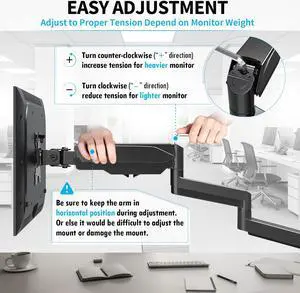 MOUNTUP Triple Monitor Stand Mount - 3 Monitor Desk Mount for Computer Screens Up to 27 inch, Triple Monitor Arm with Gas Spring, Heavy Duty Monitor Stand, Each Arm Holds Up to 17.6 lbs