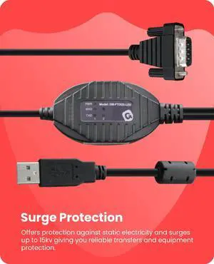 Gearmo 2-Port Professional USB 2.0 to Serial Converter w/RX/TX Status LED