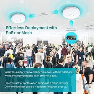 TP-Link EAP660 HD | Omada WiFi 6 AX3600 Wireless 2.5G Access Point for High-Density Deployment | OFDMA, Mesh, Seamless Roaming & MU-MIMO | SDN Integrated | Cloud Access & Omada App | PoE+ Powered