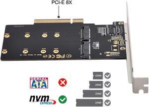 Xiwai Dual 2X NVME M.2 AHCI to PCIE Express 3.0 Gen3 X8 X16 Raid Card VROC Raid0 Hyper Adapter