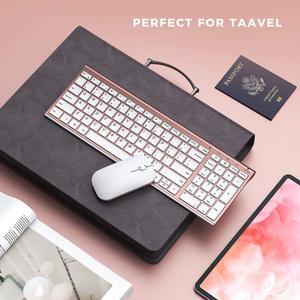 Rose Gold Wireless Keyboard Mouse, seenda Slim Low Profile Keyboard and Mouse Set with Silent Keys Portable Size for Windows 7/8/10/11 PC Laptop Computer