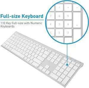 Macally Wireless Bluetooth Keyboard and a Wireless Bluetooth Mouse, Great for Working at Home