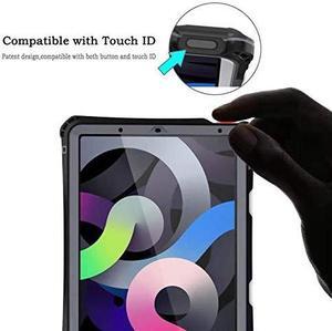 Shellbox Case for iPad Air 4th/5th Generation 2022-2020, Waterproof Dustproof Shockproof Case with 360deg Full-Body Protection,Lanyard and Kickstand (Black)