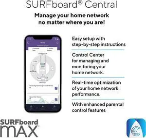 ARRIS Surfboard mAX Tri-Band Mesh System WC4S | AC3800 Wi-Fi Speed up to 3.8 Gbps | Coverage 5,500 sq ft | 1.7 Gbps Backhaul | Two 1 Gbps Ports per Node | Alexa Support | 2 Year Warranty