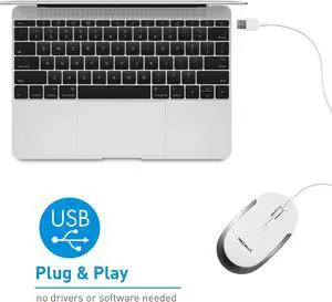 Macally Silent Wired Mouse and an Aluminum Ergonomic Laptop Stand, Essential Apple Accessories