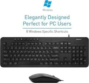 Macally Wired Keyboard & Mouse Combo and a 1080P Webcam, Seamless Conference Meetings