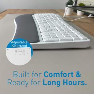 Macally Ergonomic Mac Keyboard and an Aluminum Ergonomic Laptop Stand, Apple Aesthetic with Much More Comfort