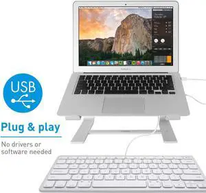 Macally Mini Wired Keyboard and a Quiet Wired Mouse, Office Essentials