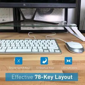 Macally Mini Wired Keyboard & Mouse Combo and an Adjustable Vertical Laptop Stand, Apple Accessories That'll Elevate Your Workspace