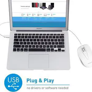 Macally Ambidextrous Wired Mouse and an Adjustable Vertical Laptop Stand, Universally Designed to Fit Any Laptop