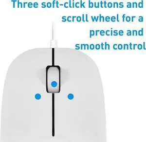 Macally Wired Computer Mouse and an Adjustable Vertical Laptop Stand, Ultimate Final Touch to Your Office