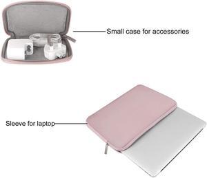 MOSISO Compatible with MacBook Pro 13 inch Case 2016-2020 Release A2338 M1 A2289 A2251 A2159 A1989 A1706 A1708 & Neoprene Sleeve Bag with Small Case, Pink