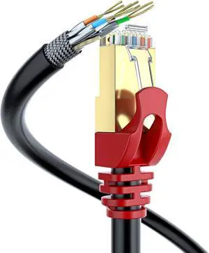 Maximm Cat7 Outdoor Cable 300 feet - Black - Solid Copper 550Mhz, Waterproof Ethernet Cable Suitable for Direct Burial Installations.