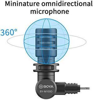 BOYA Microphone for iPhone, BY-M100D External Omnidirectional Mic Phone Audio Video Recording, Easy Plug&Play Mic for YouTube/Vlogging/Podcast for iPhone/iPad