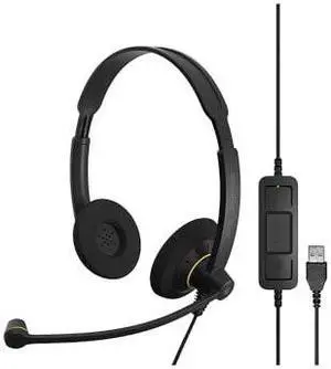 EPOS Sennheiser 1000551 I SENNHEISER Impact SC 60 USB ML Stereo Headset, On Ear, Black with Orange Color Highlights