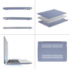 MOSISO Compatible with MacBook Pro 13 inch Case 2016-2020 Release A2338 M1 A2289 A2251 A2159 A1989 A1706 A1708,Plastic Shell&Vertical Bag&Keyboard Skin&Screen Protector&Pouch,Lavender Gray