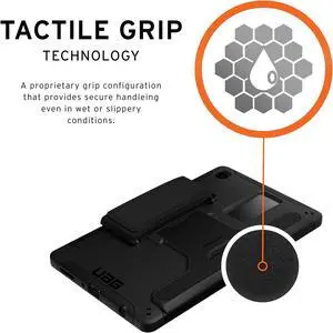 URBAN ARMOR GEAR UAG Designed for Samsung Galaxy Tab A7 Lite (SM-T220) 8.7" Case Scout Rugged Featherlight Military Drop Tested Cover with Kickstand & Hand Strap, Black