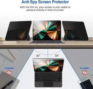 ProCase iPad Pro 12.9 Inch Privacy Screen Protector 2022 2021 2020 2018 Bundle with iPad Pro 12.9 Screen Protector 2022 2021 2020 2018