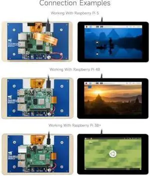 Waveshare 7inch Capacitive Touch Display Compatible with Raspberry Pi 5/4B/3B+/3A+/3B/2B/B+/A+/CM3/3+/4 800x480 Resolution DSI Interface