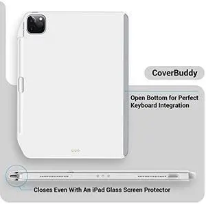 SwitchEasy CoverBuddy iPad Pro 12.9" Case Compatible with Magic Keyboard & Smart Keyboard Folio (Keyboard Not Included) | with Pencil Holder | for 2021-2022 iPad Pro 12.9" 5th-6th Gen - White
