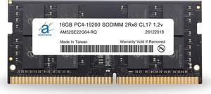 Adamanta 16GB (1x16GB) DDR4 2400Mhz (or 2133MHz) PC4-19200 SODIMM 2Rx8 CL17 1.2v Non-ECC Unbuffered Notebook Laptop RAM Memory Upgrade