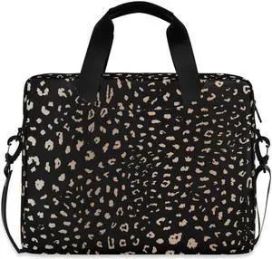ALAZA Realistic Leopard Cheetah Print Animal Laptop Case Bag Sleeve Portable Crossbody Messenger Briefcase w/Strap Handle, 13 14 15.6 inch