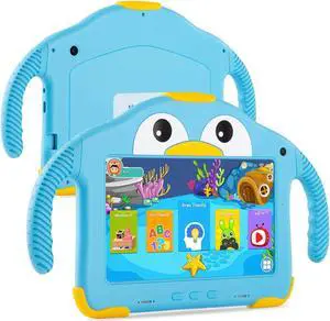 Tablet for Toddlers Tablet Android Kids Tablet with WiFi Dual Camera 1GB 32GB Storage 1024 x 600 Touch Screen Parental Control Mode Google Playstore YouTube Netflix for Boys Girls Android 10