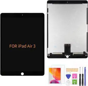 A-MIND LCD Replacement Screen Suitable for iPad Air 3 2019 10.5" A2152 A2123 A2153 A2154 LCD Display Touch Screen digitizer Assembly Without Home Button + Tool Repair Kit + Screen Protector (Black)