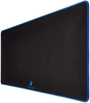 ANUBISGX (68 Color/Size Options Gaming Mouse Pad (XL: 36x18), Black Pad with Blue Stitching. Best Premium Waterproof Non RGB Computer Gaming XL Desk Pad Mat, Large Non-Slip Gamer Mousepad