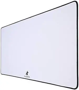 ANUBISGX (68 Color/Size Options Gaming Mouse Pad (XL: 36x18), White Pad with Black Stitching. Best Premium Waterproof Non RGB Computer Gaming XL Desk Pad Mat, Large Non-Slip Gamer Mousepad