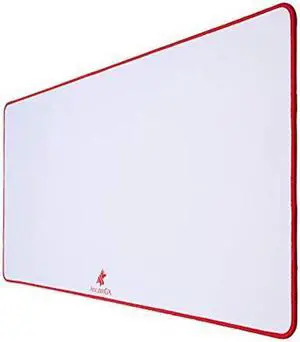 ANUBISGX (68 Color/Size Options Gaming Mouse Pad (XL: 36x18), White Pad with Red Stitching. Best Premium Waterproof Non RGB Computer Gaming XL Desk Pad Mat, Large Non-Slip Gamer Mousepad
