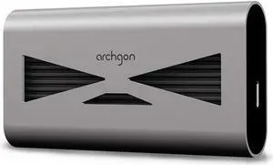 archgon 1TB USB 3.2 External SSD M.2 NVMe Solid State Drive | Dual-Layer Heatsink Inside | Max. Speed Up to 1040 MB/s | Protection Case Included Model S93 (1TB, Aluminum, Silver)