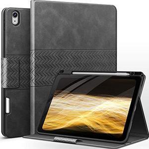 auaua Case for iPad Air 5th Generation(2022), iPad Air 4th Generation (2020), with Pencil Holder, Auto Sleep/Wake, Vegan Leather, Adjustable Stand Cover (Gray)
