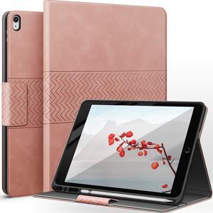 auaua iPad Air 3rd Generation Case/iPad Pro 10.5 Case with Built-in Apple Pencil Holder Auto Sleep/Wake Function Vegan Leather Smart Cover for iPad Air 3 10.5 Inch 2019/iPad Pro 10.5 2017 (Pink)