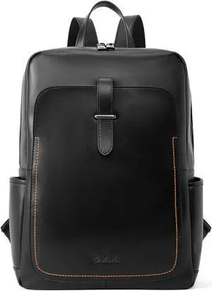 BOSTANTEN Leather Laptop Backpack for Women,15.6 inch Computer Backpack Purse College Daypack Work Travel Bag