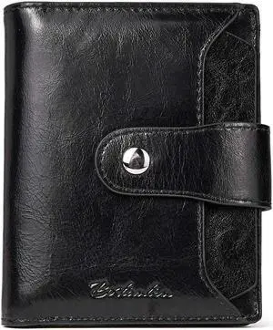 BOSTANTEN Women Leather Laptop Tote Office Shoulder Handbag Vintage Briefcase 15.6 inch and Women Leather Wallet RFID Blocking Small Bifold Zipper Pocket Wallet