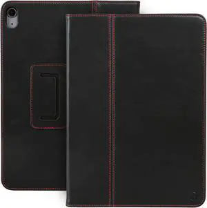 Casemade iPad Air 4th/5th Gen 10.9 inch (2020/2022) Real Italian Leather Premium Luxury Slim Cover/Smart Folio with Dual Stand and Auto Sleep/Wake (Black)