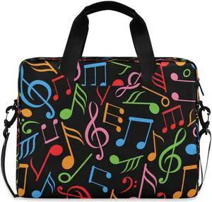 Laptop Case Colorful Music Musical Note Laptops Sleeve Shoulder Messenger Bag Briefcase Notebook Computer Tablet Bags with Strap Handle for Women Man Boys Girls 16 Inch