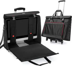 CURMIO Rolling Carrying Bag with Wheels Compatible for Apple iMac 27 inch Desktop Computer, Detachable Trolley Storage Case Compatible with iMac 27 Monitors and Accessories, Black (Patent Pending)