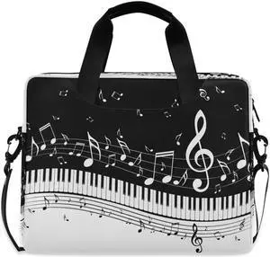 Laptop Case Abstract Music Note Piano Laptops Sleeve Shoulder Messenger Bag Briefcase Notebook Computer Tablet Bags with Strap Handle for Women Man Boys Girls 16 Inch