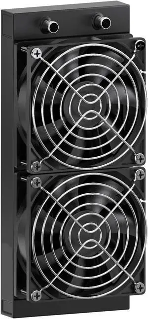 Clyxgs Water Cooling Radiator, 12 Pipe Aluminum Heat Exchanger Radiator with Fan for PC CPU Computer Water Cool System DC12V 240mm Black