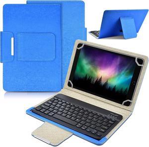 DETUOSI Universal 10.1 inch Android Tablet Case with Keyboard, Removable Wireless Bluetooth Keyboard + PU Leather Folio Book Cover + Stand, Travel Portable Sleeve for iOS/Android/Windows System Tablet