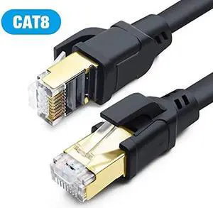 DDMALL CAT 8 Ethernet Cable, Ultra High Speed LAN Network Cable 40Gbps 2000MHz 26AWG Internet Network Cord with Gold Plated RJ45 Connector for Router, Modem, Gaming, Xbox, PCs, Laptops (6ft)